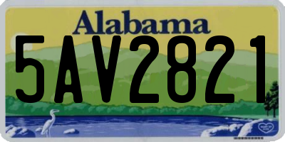 AL license plate 5AV2821