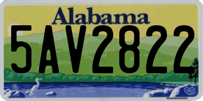 AL license plate 5AV2822