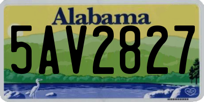 AL license plate 5AV2827