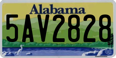 AL license plate 5AV2828