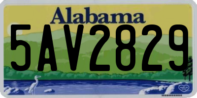 AL license plate 5AV2829