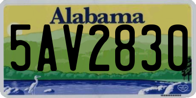 AL license plate 5AV2830