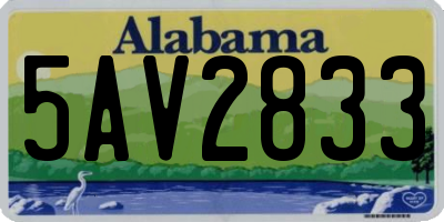 AL license plate 5AV2833