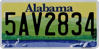 AL license plate 5AV2834