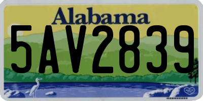 AL license plate 5AV2839