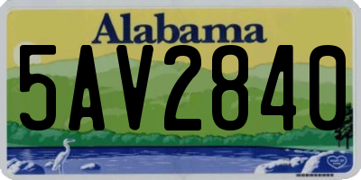 AL license plate 5AV2840