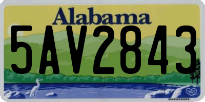 AL license plate 5AV2843