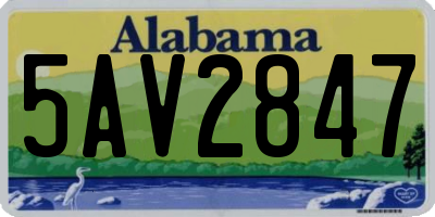 AL license plate 5AV2847