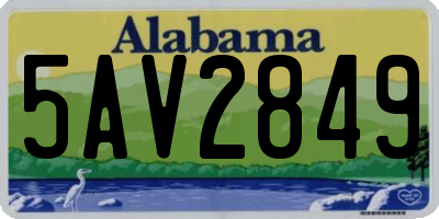 AL license plate 5AV2849