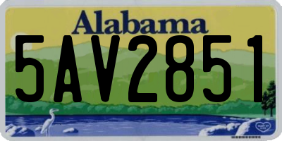 AL license plate 5AV2851