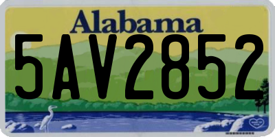 AL license plate 5AV2852