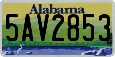 AL license plate 5AV2853