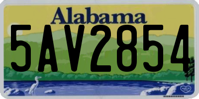 AL license plate 5AV2854