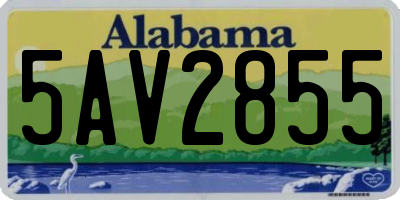 AL license plate 5AV2855