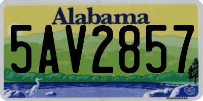 AL license plate 5AV2857