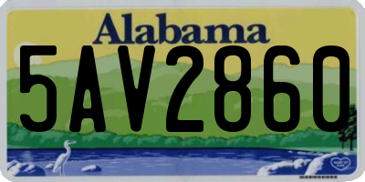 AL license plate 5AV2860