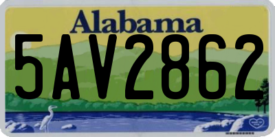 AL license plate 5AV2862