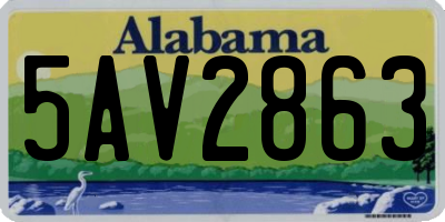 AL license plate 5AV2863