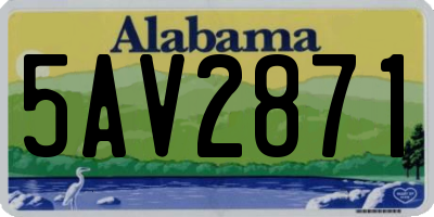 AL license plate 5AV2871