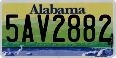 AL license plate 5AV2882