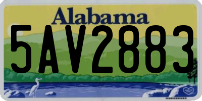 AL license plate 5AV2883