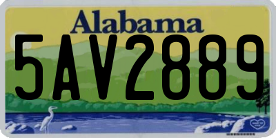 AL license plate 5AV2889