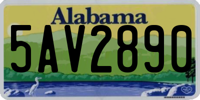 AL license plate 5AV2890