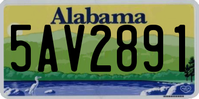 AL license plate 5AV2891