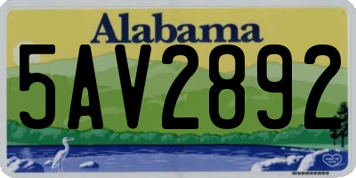 AL license plate 5AV2892