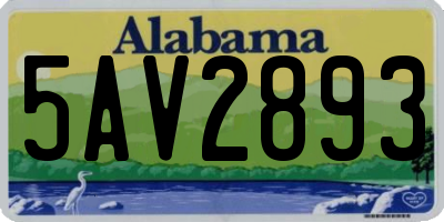 AL license plate 5AV2893