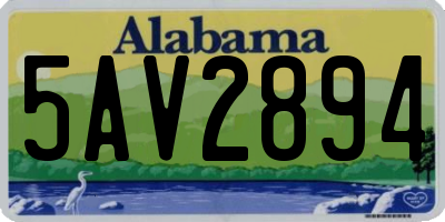 AL license plate 5AV2894