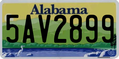 AL license plate 5AV2899