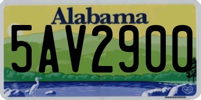 AL license plate 5AV2900