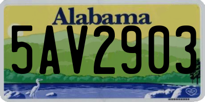 AL license plate 5AV2903