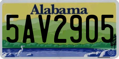 AL license plate 5AV2905