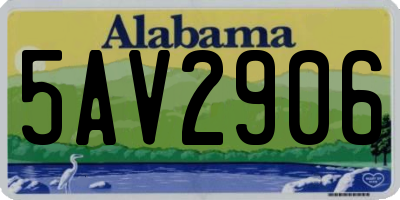 AL license plate 5AV2906