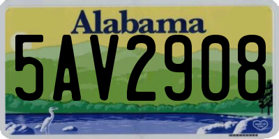 AL license plate 5AV2908