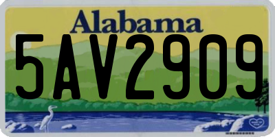 AL license plate 5AV2909