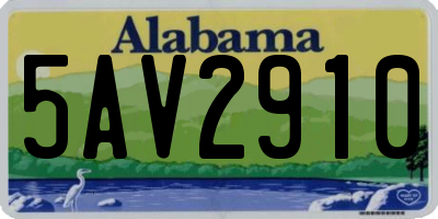 AL license plate 5AV2910