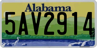 AL license plate 5AV2914