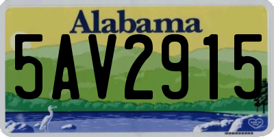AL license plate 5AV2915