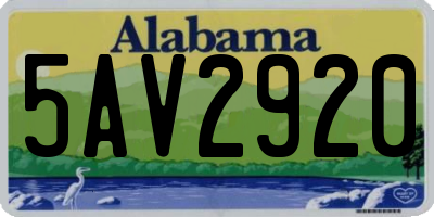 AL license plate 5AV2920