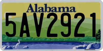 AL license plate 5AV2921