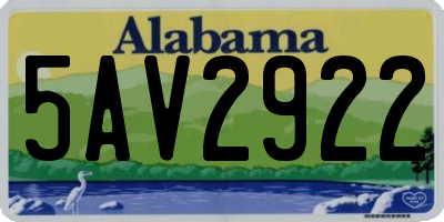 AL license plate 5AV2922