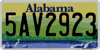 AL license plate 5AV2923