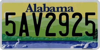 AL license plate 5AV2925
