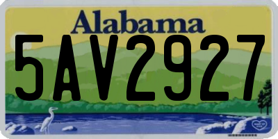 AL license plate 5AV2927