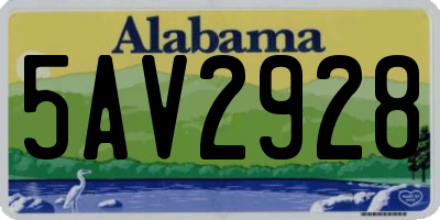 AL license plate 5AV2928