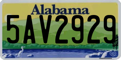 AL license plate 5AV2929