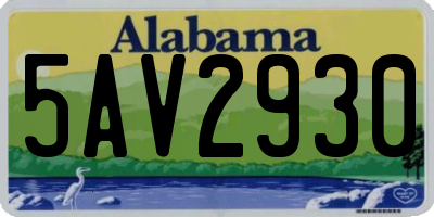 AL license plate 5AV2930